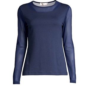 NWT KIM TOP Anatomie Long Sleeve fashionable top with mesh trims